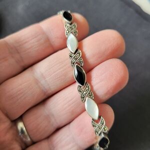 Black Onyx And Moonstone Bracelet